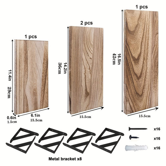 Solid Wood Floating Wall Shelves, Set of 4 — image 2