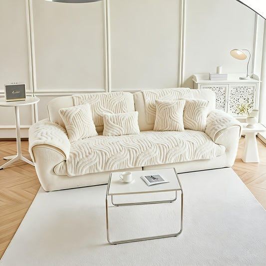 Thick Plush Sofa Cover Non Slip — Pet Protector 1 2 3 4 Seater Furniture Cover