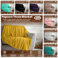 Luxury Popcorn Waffle Fleece Throw Blanket | Extra Large Warm Cozy Sofa Bed Blanket
