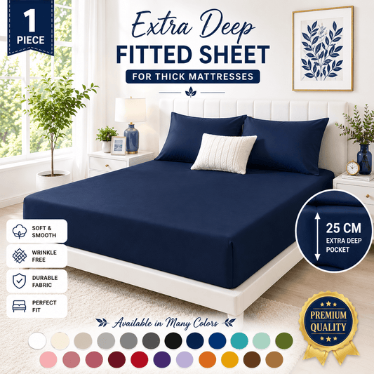 Extra Deep Fitted Sheet 16 Inch Pocket — For Thick Mattresses