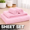 ARLINENS Flannelette Sheet Set 4pcs 100% Brushed Cotton Thermal Fitted Flat Sheets Pillowcases