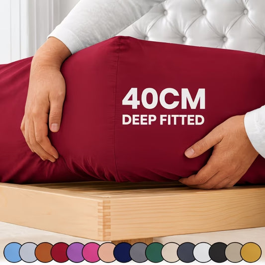 Fitted Sheet 2 Pack Extra Deep Pocket — Polyester Bed Sheets Single Double King Super King