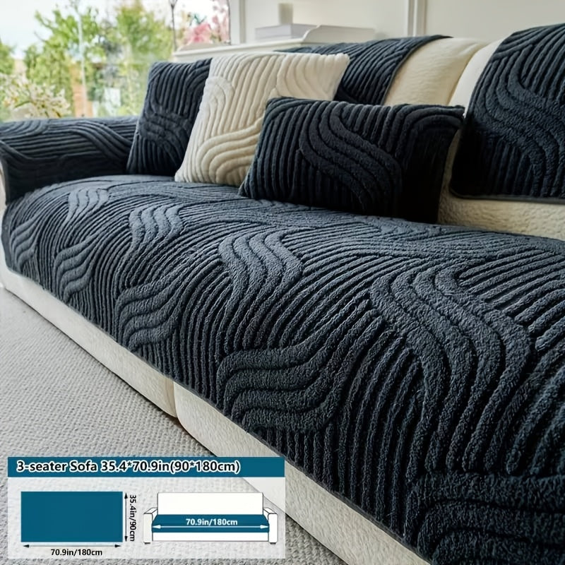 Thick Plush Sofa Cover Non Slip — Pet Protector 1 2 3 4 Seater Furniture Cover