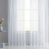 White Sheer Voile Curtains Rod Pocket Top — Net Curtain Panel 51 Inch Width