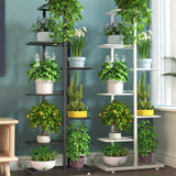 7-Tier Metal Plant Stand, Indoor and Outdoor — Black or White