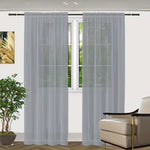 White Sheer Voile Curtains Rod Pocket Top — Net Curtain Panel 51 Inch Width