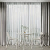 White Sheer Voile Curtains Rod Pocket Top — Net Curtain Panel 51 Inch Width
