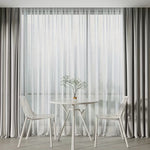 White Sheer Voile Curtains Rod Pocket Top — Net Curtain Panel 51 Inch Width