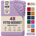 100% Cotton Fitted Sheet Deep Pocket — Single Double King Super King Sizes