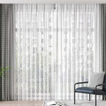 White Sheer Voile Curtains Rod Pocket Top — Net Curtain Panel 51 Inch Width