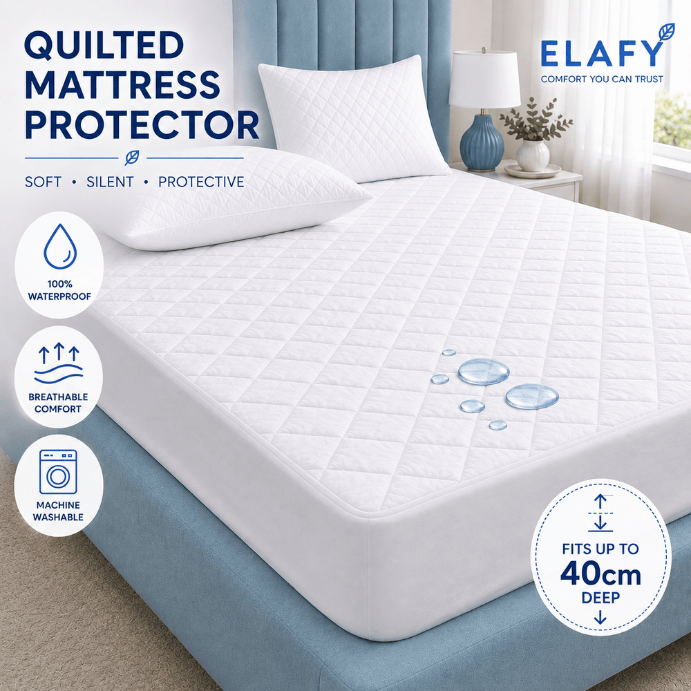 Waterproof Quilted Mattress Protector Extra Deep Fitted — Anti Allergy Mattress Cover