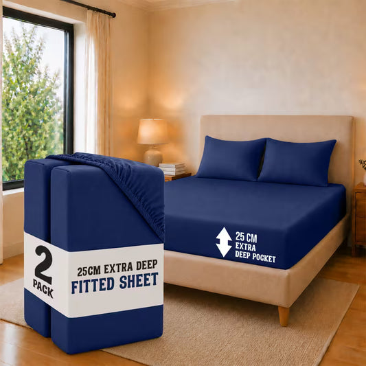 100% Cotton Fitted Sheet Deep Pocket, single to super king — image 10