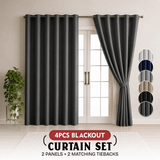 Blackout Curtains 2 Panel Set — Grommet Top Thermal Insulated Room Darkening Curtains for Bedroom Living Room