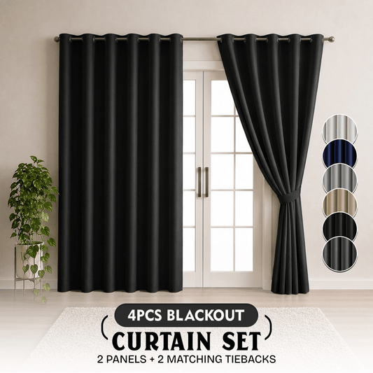 Blackout Curtains 2 Panel Set — Grommet Top Thermal Insulated Room Darkening Curtains for Bedroom Living Room