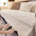 Plush Sofa Cover Textured Jacquard — Pet Friendly Non Slip Couch Protector