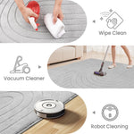 Carved Wavy Line Area Rug Dark Grey — Soft Anti Slip Carpet for Living Room
