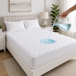 Waterproof Quilted Mattress Protector Deep Pocket — Stretch Fitted Cover 8-16 Inch