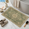 Retro Floral Print Mat Anti Slip Flat — Bathroom Doorway Kitchen Rug 80x50cm