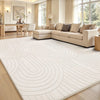 Carved Wavy Line Area Rug Dark Grey — Soft Anti Slip Carpet for Living Room