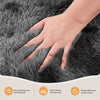 Tie Dye Dark Grey Shaggy Area Rug — Long Pile Plush Carpet for Bedroom Living Room
