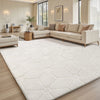 Geometric Carved Area Rug Dark Grey — Soft Anti Slip Carpet for Living Room