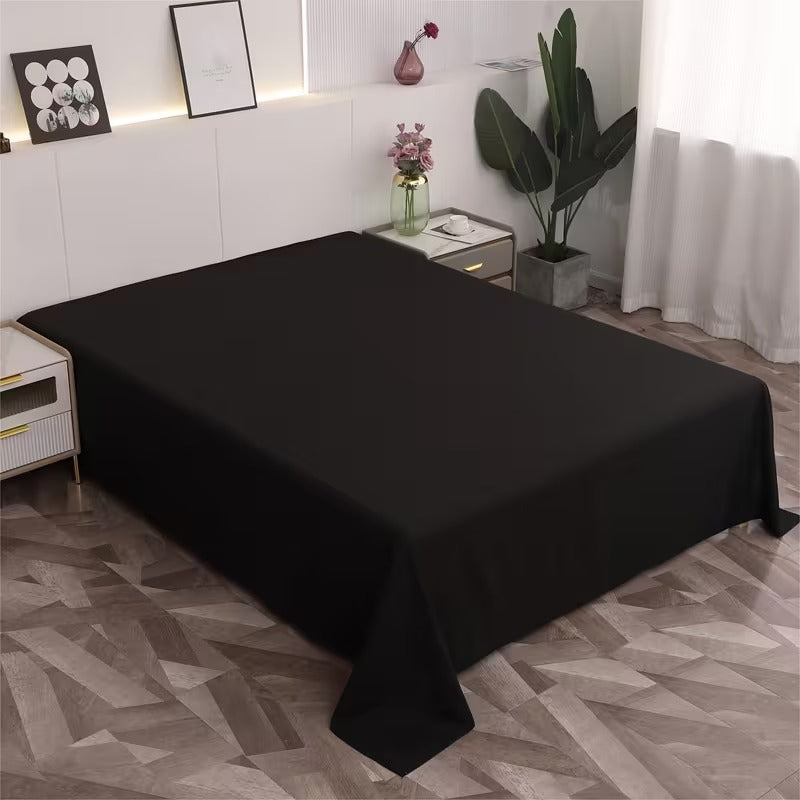 Microfiber Flat Bed Sheet Wrinkle Resistant — TXWDAQ Queen King Size Sheets