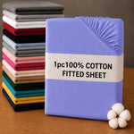 100% Cotton Fitted Sheet Deep Pocket — Single Double King Super King Sizes