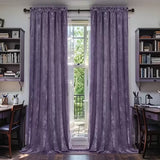 Crushed Velvet Curtains 2 Panels, Rod Pocket, Light Filtering