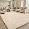 Geometric Carved Area Rug Dark Grey — Soft Anti Slip Carpet for Living Room