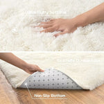 Fluffy White Shag Area Rug Non-Slip — Plush Fur Mat for Living Room Bedroom