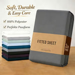 Fitted Sheet 2 Pack Extra Deep Pocket — Polyester Bed Sheets Single Double King Super King