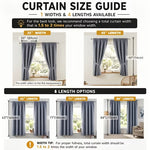 100% Blackout Curtains 2 Panel Set, Noise Reducing