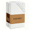 Fitted Sheet 2 Pack Extra Deep Pocket — Polyester Bed Sheets Single Double King Super King