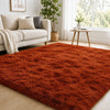 Fluffy Shaggy Area Rug Tie Dye Grey — Anti Slip Soft Rug for Living Room Bedroom