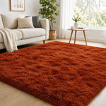 Fluffy Shaggy Area Rug Tie Dye Grey — Anti Slip Soft Rug for Living Room Bedroom