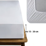 100% Cotton Fitted Sheet Deep Pocket — Single Double King Super King Sizes