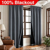 100% Blackout Curtains 2 Panel Set, Noise Reducing