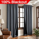 100% Blackout Curtains 2 Panel Set, Noise Reducing