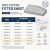 100% Cotton Fitted Sheet Deep Pocket — Single Double King Super King Sizes