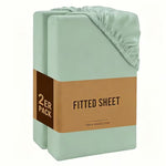 Fitted Sheet 2 Pack Extra Deep Pocket — Polyester Bed Sheets Single Double King Super King