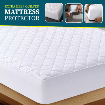Waterproof Quilted Mattress Protector Extra Deep Fitted — Anti Allergy Mattress Cover