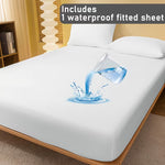 Waterproof Fitted Mattress Protector Sheet — Single Double King Size Bed Cover