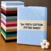 100% Cotton Fitted Sheet Deep Pocket — Single Double King Super King Sizes