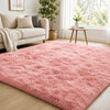 Fluffy Shaggy Area Rug Tie Dye Grey — Anti Slip Soft Rug for Living Room Bedroom