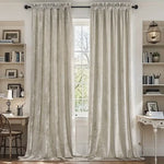 Crushed Velvet Curtains 2 Panels, Rod Pocket, Light Filtering