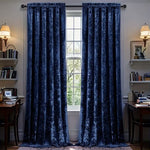 Crushed Velvet Curtains 2 Panels, Rod Pocket, Light Filtering