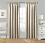 Pencil Pleat Blackout Curtains, Thermal Lined with Tie Backs