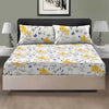 Printed Fitted Sheet Floral Pattern — Double King Size with Pillowcases