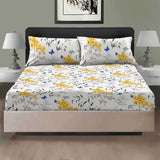 Printed Fitted Sheet Floral Pattern — Double King Size with Pillowcases