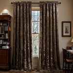 Crushed Velvet Curtains 2 Panels, Rod Pocket, Light Filtering
